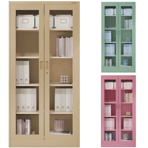 Metallschrank mit glasvitrine - mit,